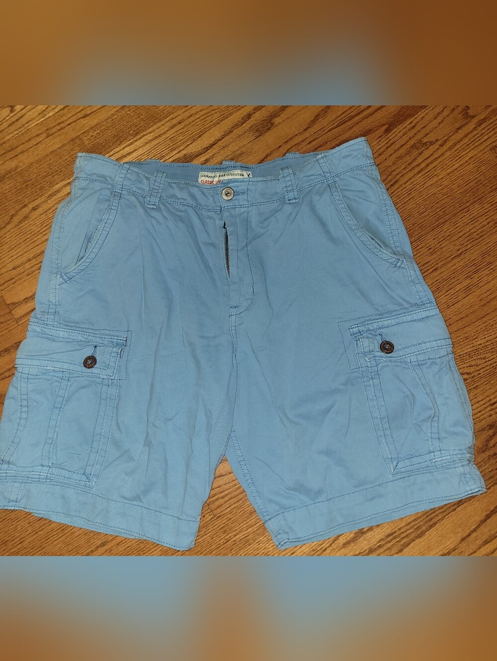 American Eagle Outfitters Light Blue Cargo Shorts Mens Size 38 Classic Length